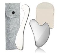 LFCFBH 2PCS Guasha Tool Face, Stainless Steel Gua Sha, Muscle Scraper for Myofascial Release, Soft Tissue Massage
