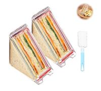 LFCFBH 2PCS Larger Triangle Sandwich Container, Reusable Sandwich Box with Lids