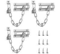 LFCFBH 3PCS Door Chains for Front Door, Nickel Plated Anti-Theft Door Security Chain Lock