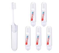 LFCFBH 5 PCS Foldable Travel Toothbrush Set, Portable Travel Toothpaste Mini for Families in Mind