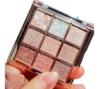 LFCFBH 9 Colors Shimmer Eyeshadow, Natural Glitter Eyeshadow Palette for Women, Highly Pigmented