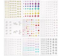 LFCFBH 9 PCS Face Gems Stick on, Self-Adhesive Hair Jewels for Crafts Face Nail Makeup Festival