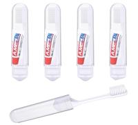 LFCFBH Mini Travel Toothbrush and Toothpaste Set of 4, Portable and Foldable