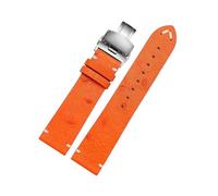 LFCKVX 18/20/22mm Mechanical Watches Ostrich Grain Ultra-thin Soft Watch Strap with Pin Clasp/Deployment Clasp