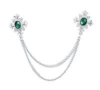 LFCKVX 1PCS Fashion Tassel Crystal Cross Chain Brooch Women's Shirt Collar Pins and Brooches Personality Lapel Pin Buckle Women Accessories