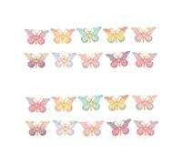 LFCKVX 20 Pcs Gradient Color Colorful Butterfly Flatback Jewelry Ornament Hair Clip Phone Case Cabochons Pendant Clasp for Necklace Craft Materials Photo Frame Resin Charm