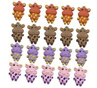 LFCKVX 30pcs Shoe Hat Brooch Jewelry Ox Charms Toy Model 2021 Chinese Flatback Ornament Circle Beads Headdress Decor Material Wildlife Figurines Nail Art Accessories Plastic
