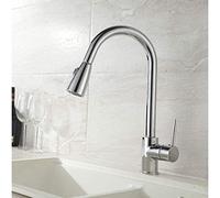 LFCKVX 360° Rotatable Black Kitchen Faucet Pull Down Spray Chrome Brass 2 Function Mixer Tap Gold Finish Perfect for Kitchen Sinks PK 001N PK 001G