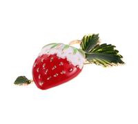 LFCKVX Accessory Cute Strawberry Stuff Fancy Delightful Jewelry Brooch Ornamental Fruit Fashion Pin Shawl Clips Zinc Alloy Red