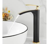 LFCKVX Black Gold Waterfall Bathroom Faucet Brass Single Handle Sink Mixer Tap One Hole Basin Mixer Stylish Waterfall for Bathrooms