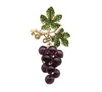 LFCKVX Brooch Hand Painted Purple Crystal Grape Brooch Ladies Pin Silk Scarf Buckle Jewelry