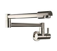 LFCKVX Commercial Brass Kitchen Faucet Pull Down Pot Filler Single Cold Water Tap Flexible Double Joint Swivel Arms Single Hole for Professional Kitchen Sinks