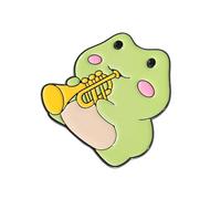 LFCKVX Elegant Musician Brooch Flick Frog Ensemble Pin Vivid Animal Badge Casual Wear