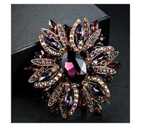 LFCKVX European and American Flower Brooch Trend Alloy Metal Pearl Rhinestone Flower Drip Oil Brooch Women's Corsage