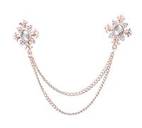 LFCKVX Fashion Tassel Crystal Cross Chain Brooch Women's Shirt Collar Pins and Brooches Personality Lapel Pin Buckle Women Accessories