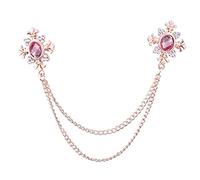 LFCKVX Fashion Tassel Crystal Cross Chain Brooch Women's Shirt Collar Pins and Brooches Personality Lapel Pin Buckle Women Accessories