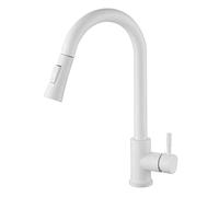 LFCKVX Gold Pull Out Kitchen Faucet with Touch Sensor Control Smart Touch Mixer Tap for Effortless Water Control Kitchen Sink Faucet (Blanc)