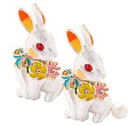 LFCKVX Rabbit Hamster Bunny Ears Costume Food Bunnies Decor Snuggle Jewelry Tray Trinket Dish Guinea Pig Accessories Brooch for Men Pet