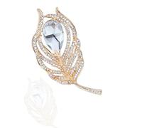 LFCKVX Rhinestone Feather Brooch Exquisite Crystal Ladies Accessories Corsage Brooch Jewelry