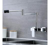 LFCKVX Wall Mounted Black Kitchen Faucet Copper Folding 2 Mode Tap Hot & Cold Sink Mixer for Kitchen Space Saving & Stylish (5)