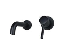 LFCKVX Wall Mounted Brass Bathroom Mixer Tap Black Split Single Lever Basin Faucet 15cm Stylish & Perfect for Bathrooms