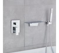 LFCKVX Wall Mounted Shower Faucet Set Chrome Bath Shower Mixer with Cascade Spout Bathroom Faucet Kit with Shower Mixer and Sink Tap Bathroom Accessories