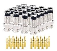 LFCOZD 20 Pcs BNC Compression Connector 75 for Ohm for Coupler with Copper Pin for RG58-59 Crimper Video Plug Coaxial