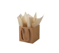 LFCXHTY 10 Pack Brown Gift Bags Square Gift Bag with Tissue Paper Solid Large Gift Bags with Handles for Party Favor Bag (12x12x12 In, Kraft Brown)