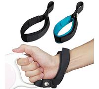 LFCXHTY Hands Free Adjustable Wrist Strap, Dog Leash Wrist Safety Strap, 2 Pack Soft Comfortable Diving Fabric Wrist Strap Dog Leash for Retractable Dog Leash (Black & Blue)