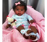 LFdolls Reborn Baby Black 18 Inch Soft Silicone Vinyl 45cm Realistic Reborn Baby Dolls Handmade Newborn Baby Cotton Body Reborn Dolls Boy,Boys & Girls Toy Gift Suitable For 3 Years Old +