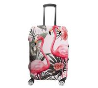 LFDSEPYM Luggage Cover Travel Suitcase Cover Elastic Washable Luggage Protector with Zipper Flamingo Floral Printed Anti Scratch Suitcase Protector Funny Luggage Sleeve for Suitcase 19'' - 32'',