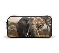 LFDSEPYM Pencil Case Large Pencil Pouch Organizer Portable Pencil Bag Box with Zipper Tropical African Elephant Aesthetic Pen Bag Holder for Office Supplies Makeup Bag for Adult