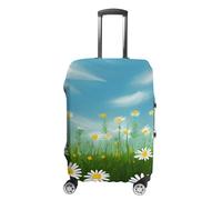 LFDSPYJE Luggage Cover Travel Suitcase Cover with Side Zipper Spring Daisy Flowers Elastic Washable Suitcase Protector Anti-scratch Decoraitve Luggage Protector for 19-32 Inch Suitcase, Spring Daisy