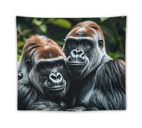 LFDSPYJE Two Gorillas Hugging Each Other Tapestry Aesthetic Wall Tapestry Personalized Backdrop Poster Funny Wall Hanging Tapestries for Bedroom Home Decoration Bedroom Living Room 50"x60"