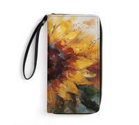 LFDSYEOQ Abstract Sunflower Multicolor Slim Wallet for Women Men Leather Wallet,Credit Card Holder Clutch Purses for Women, Available in Multiple Styles