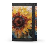 LFDSYEOQ Abstract Sunflower Multicolor Small Wallet for Women Mens Wallet Trifold Wallets,Credit Card Holder Clutch Purses for Women