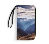 LFDSYEOQ Alps Panorama Slim Wallet for Women Men Leather Wallet,Credit Card Holder Clutch Purses for Women, Available in Multiple Styles