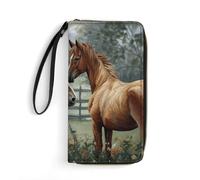 LFDSYEOQ Animals Embroidery Paintings Horses Slim Wallet for Women Men Leather Wallet,Credit Card Holder Clutch Purses for Women, Available in Multiple Styles