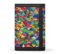 LFDSYEOQ Bright Geometric Shapes Small Wallet for Women Mens Wallet Trifold Wallets,Credit Card Holder Clutch Purses for Women