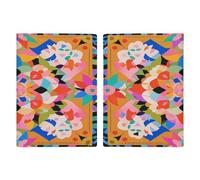 LFDSYEOQ Leather Passport Holder for Travel,Colorful Boho Floral Passport Cover Travel Documents Organizer Protector with Credit Card Slots