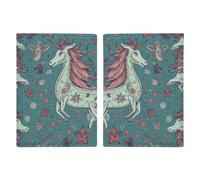 LFDSYEOQ Leather Passport Holder for Travel,Unique Horse Images Passport Cover Travel Documents Organizer Protector with Credit Card Slots