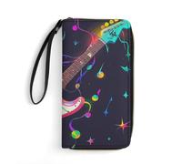 LFDSYEOQ Magic Electric Guitar Music Slim Wallet for Women Men Leather Wallet,Credit Card Holder Clutch Purses for Women, Available in Multiple Styles