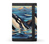 LFDSYEOQ Orca Killer Whale Print Small Wallet for Women Mens Wallet Trifold Wallets,Credit Card Holder Clutch Purses for Women