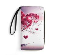 LFDSYEOQ Romantic Hearts Leaves Tree Slim Wallet for Women Men Leather Wallet,Credit Card Holder Clutch Purses for Women, Available in Multiple Styles