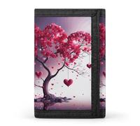 LFDSYEOQ Romantic Hearts Leaves Tree Small Wallet for Women Mens Wallet Trifold Wallets,Credit Card Holder Clutch Purses for Women