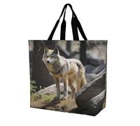 LFDSYEOQ Tote Bag for Women,Wildlife Wolf Cute Reusable Cloth Bags, Large Capacity Bags for ShoppingTravel Beach Gym
