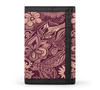 LFDSYEOQ Tropical Landscape Flower Punk Small Wallet for Women Mens Wallet Trifold Wallets,Credit Card Holder Clutch Purses for Women