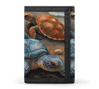 LFDSYEOQ Turtle on Marble Style Beach Small Wallet for Women Mens Wallet Trifold Wallets,Credit Card Holder Clutch Purses for Women