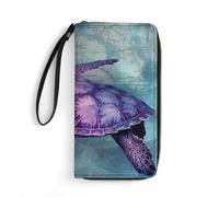 LFDSYEOQ Turtle on Old Map Slim Wallet for Women Men Leather Wallet,Credit Card Holder Clutch Purses for Women, Available in Multiple Styles