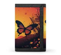 LFDSYEOQ Two Butterflies at Sunset Small Wallet for Women Mens Wallet Trifold Wallets,Credit Card Holder Clutch Purses for Women
